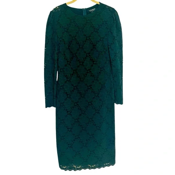 Lauren Ralph Lauren | Dresses | Lauren Ralph Lauren Womens Size 8 Scalloped Lace Dress Dark Green Lace Cocktail | Poshmark Lauren Ralph Lauren | Dresses | Lauren Ralph Lauren Womens Size 8 Scalloped Lace Dress Dark Green Lace Cocktail | Poshmark
